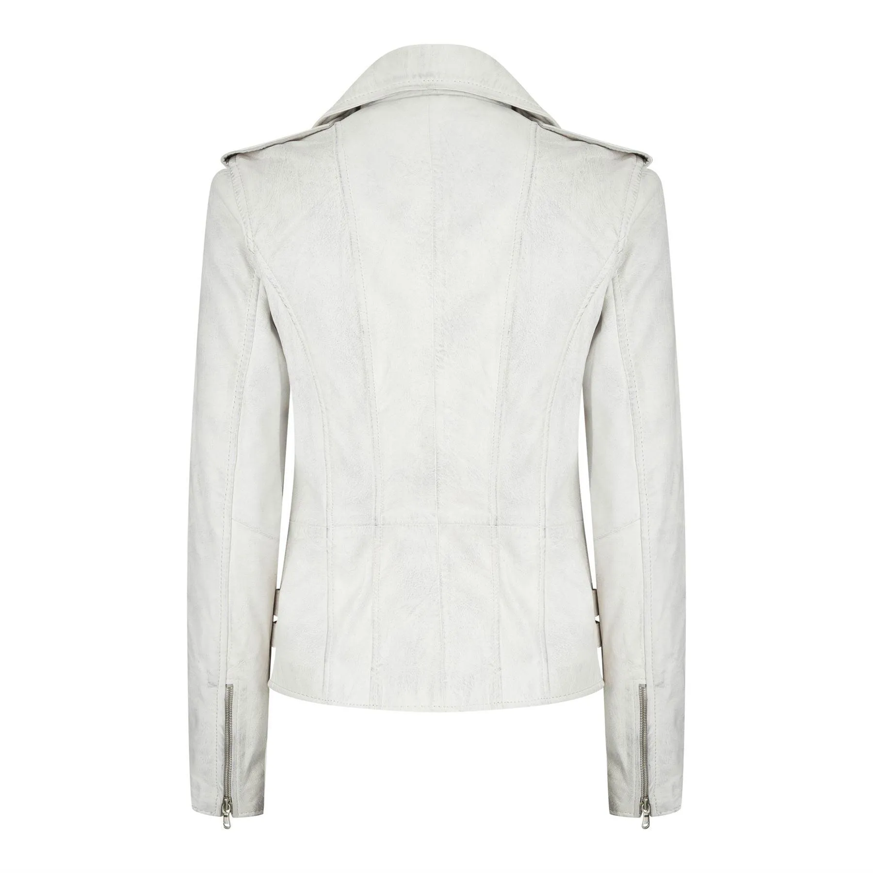Womens Ladies Real Soft Leather Racing Style Biker Jacket