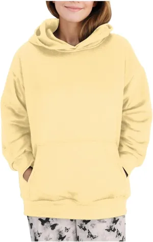 Women's Oversized Hoodies 2024 Solid Color Casual Long Sleeve Sweatshirt Trendy Pullover Tops with Pocket Fall Winter