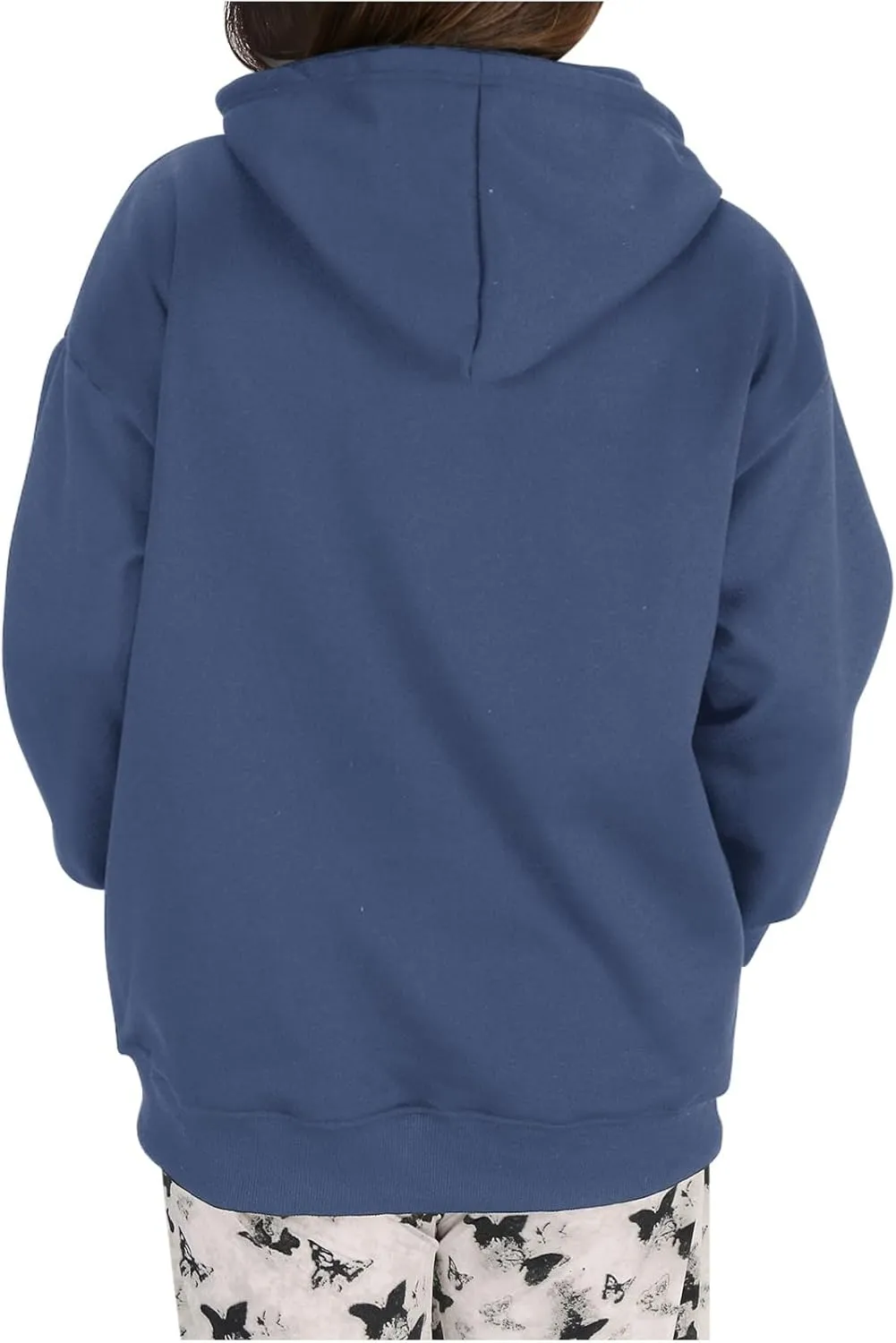 Women's Oversized Hoodies 2024 Solid Color Casual Long Sleeve Sweatshirt Trendy Pullover Tops with Pocket Fall Winter