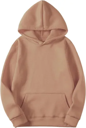 Womens Solid Color Oversized Hoodies Trendy Hooded Sweatshirts Pullover Cute Sweater Tops Teen Girls Clothes 2024