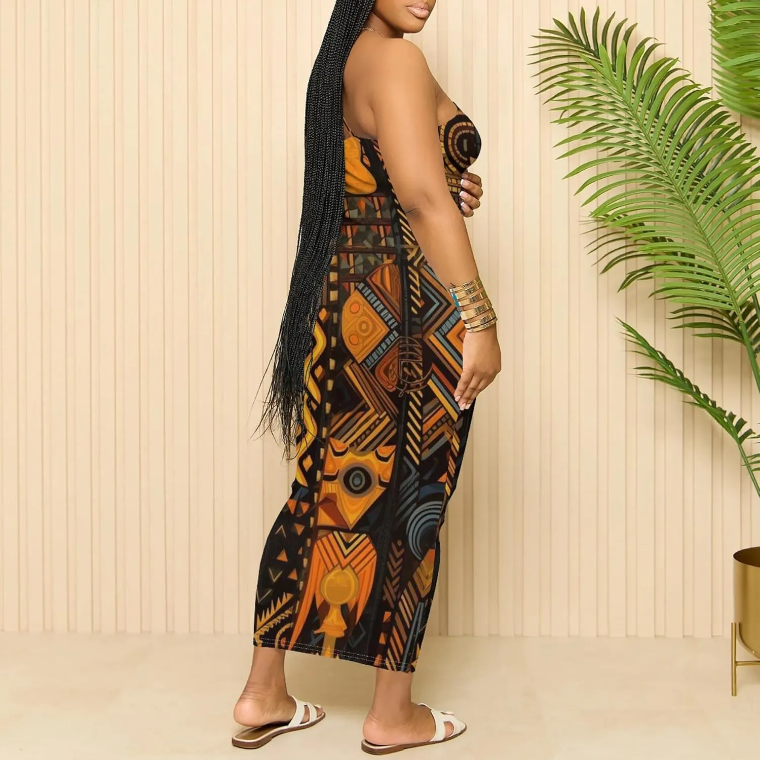 Women's Summer Maxi Dress Plus Size Tank Dress Sleeveless Spaghetti Strap Beach Midi Dress Long Bodycon Sexy Dress