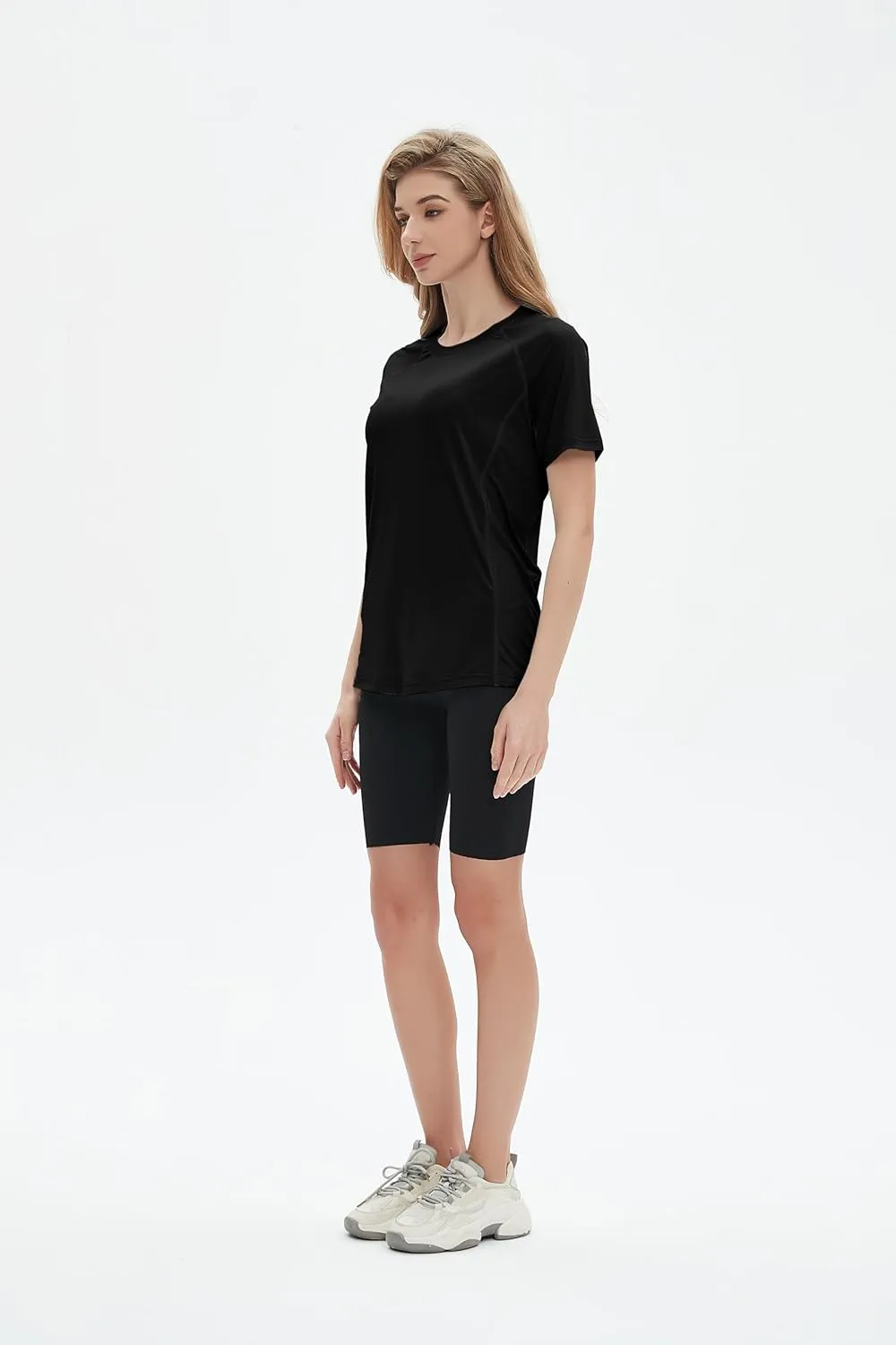 Women's Swim Shirt Short Sleeve UPF 50  UV Protection Quick Dry Athletic Yoga Workout Shirts Running Gym Tee Top