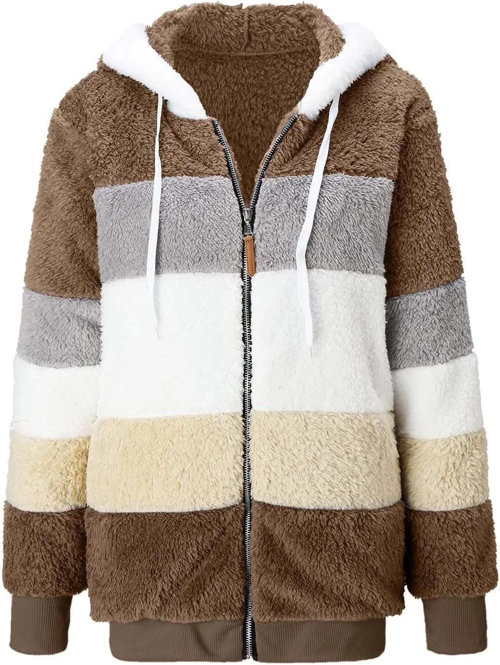 Womens Winter Fleece Jackets Plus Size Coats Oversized Zip Up Hoodies Lightweight Sherpa Jacket Warm Overcoats