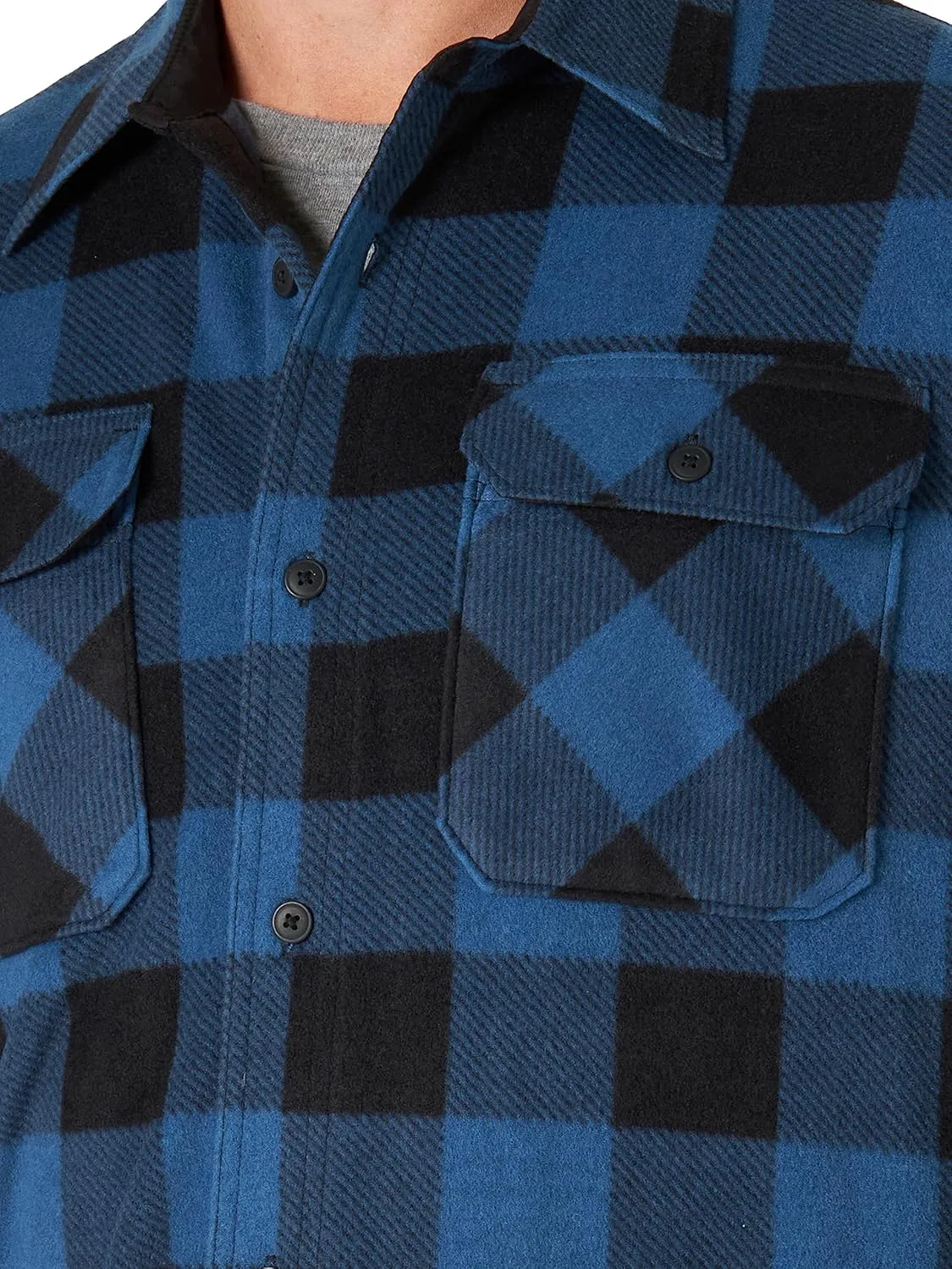 Wrangler Authentics Men's Long Sleeve Heavyweight Fleece Shirt