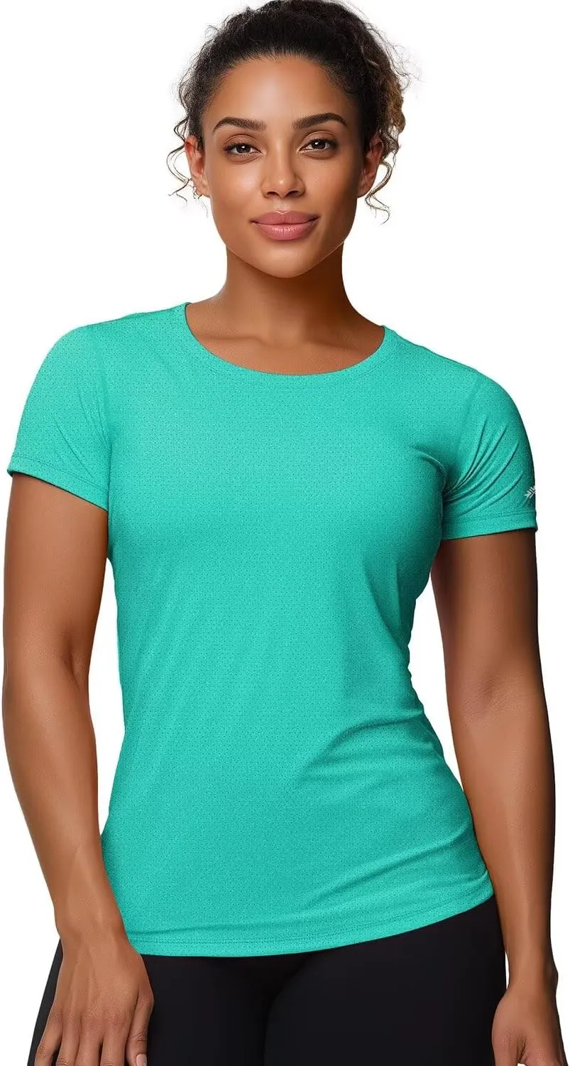 Zengjo Womens Athletic Tops Short Sleeve Slim Fitted Quick Dry Moisture Wicking Workout T-Shirt for Gym Running Yoga